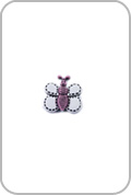 White Butterfly with Shank Button