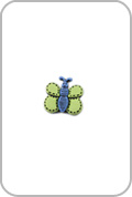 Lime Butterfly with Shank Button