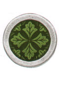 Green Leaf Medallion Pewter Button