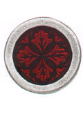 Red Leaf Medallion Pewter Button
