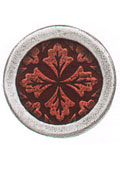 Citrus Leaf Medallion Pewter Button