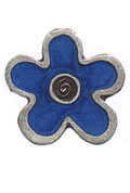 Blueberry Flower Pewter Button